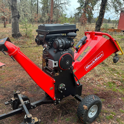 8 inch ZONSEN E-Start 1000cc 35hp Gas Powered 4 - Wheel Drum Wood Chipper with Taillight , B200